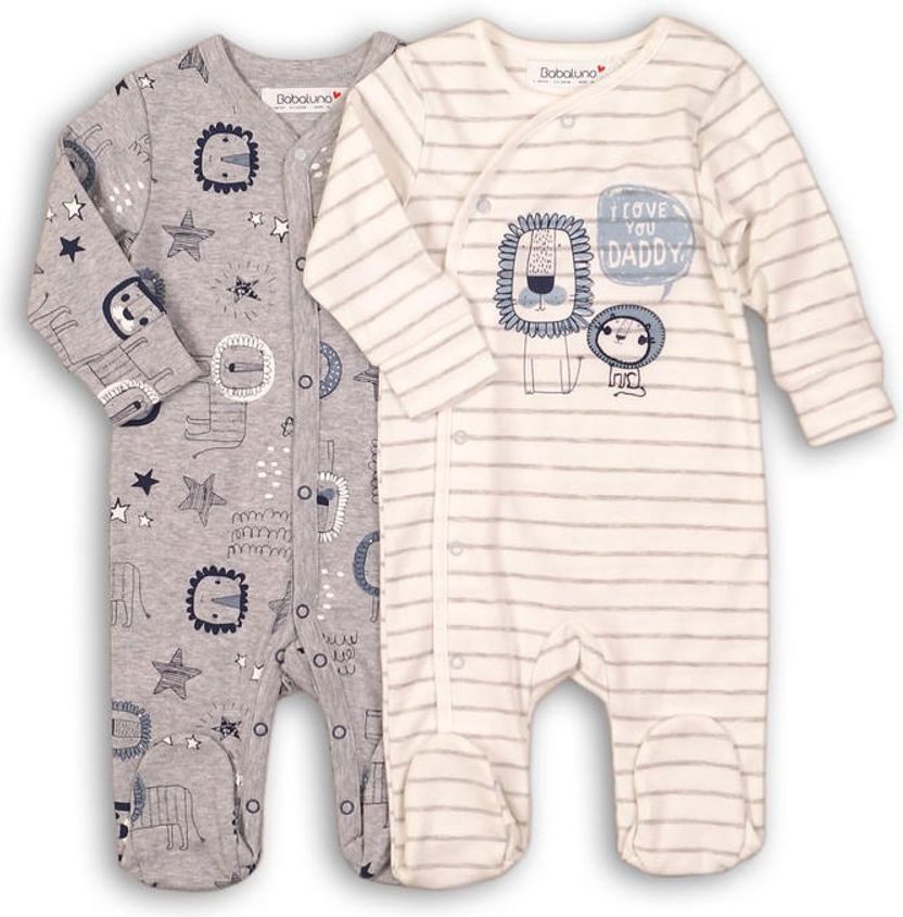 Minoti Overal kojenecký bavlněný , 2pack, Minoti, LION 2, kluk - 74/80 - obrázek 1