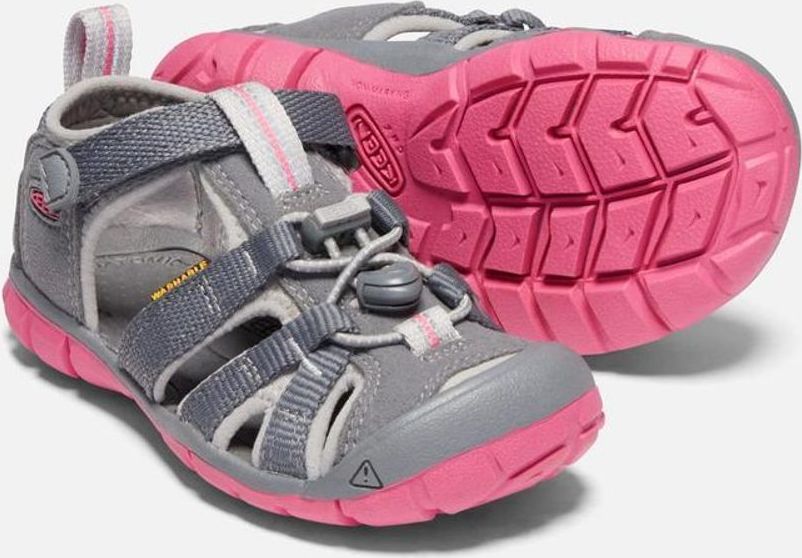 Keen Dětské sandály SEACAMP II CNX K steel grey/rapture rose, Keen, 1020682, šedá - 31 - obrázek 3