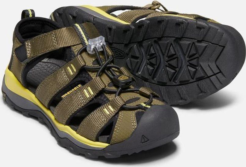 Keen Dětské sandály NEWPORT NEO H2 JR, dark olive/celery, Keen, 1018423, khaki - 38 - obrázek 3