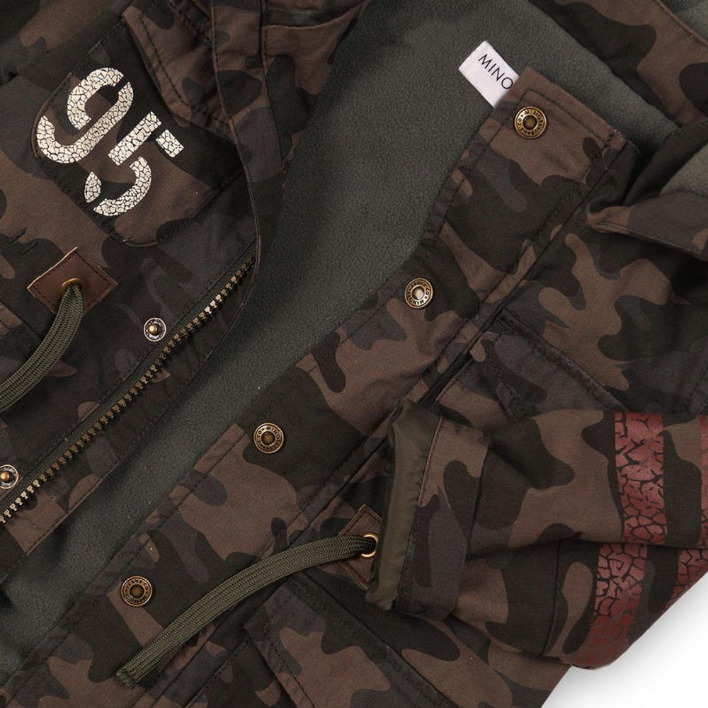 Minoti Kabát chlapecký Parka maskáč, Minoti, TIGER 11, khaki - 92/98 - obrázek 2