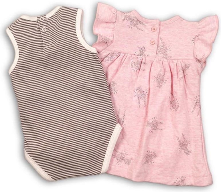 Minoti Dívčí set, body a šaty, Minoti, CROWN 4, růžová - 86/92 - obrázek 3