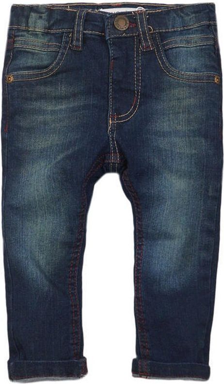 Minoti Kalhoty chlapecké džínové s elastenem a barevným prošíváním, Minoti, ALLSTAR 9, tmavě modrá - 92/98 - obrázek 1