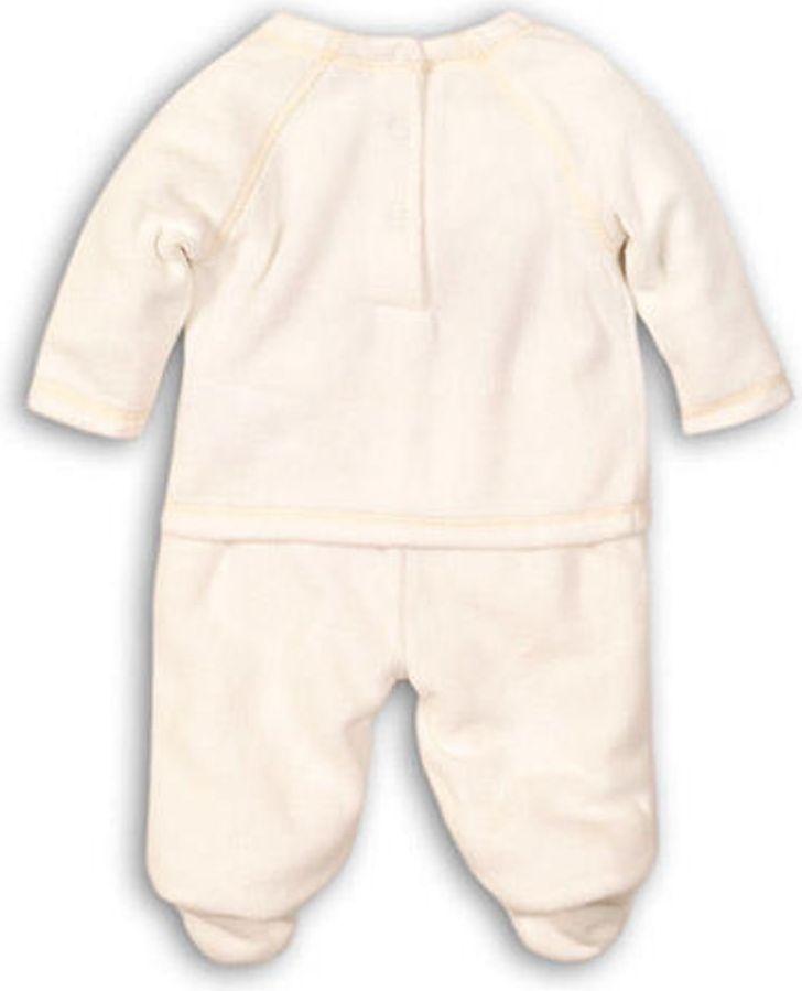 Minoti Kojenecký set sametový , mikina a půldupačky, Minoti, CUDDLE 6, bílá - 68 - obrázek 3