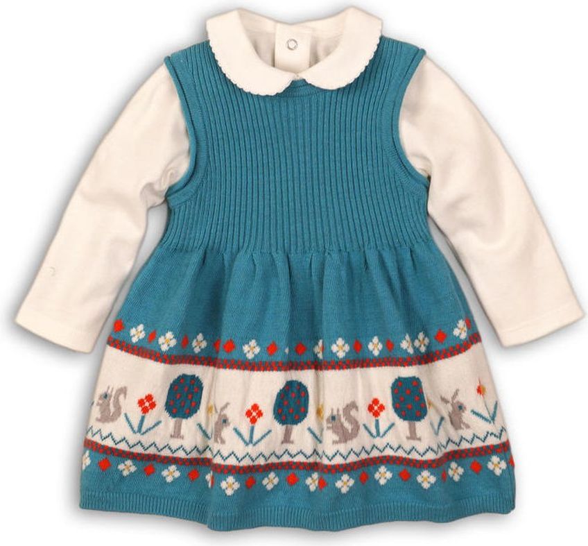 Minoti Dívčí set , šatovka a body, Minoti, SQUIRREL 8, modrá - 74/80 - obrázek 1
