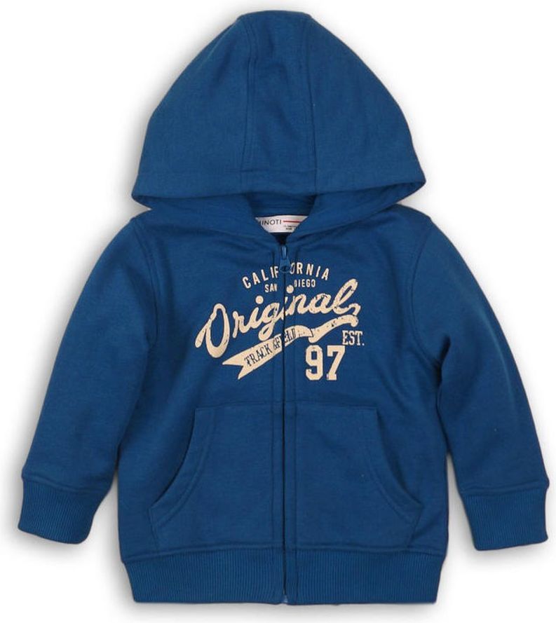 Minoti Mikina chlapecká s kapucí celopropínací, Minoti, TB FLEECE ZIP 5, modrá - 92/98 - obrázek 1