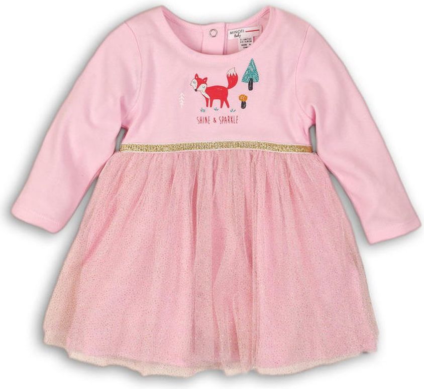 Minoti Šaty kojenecké s TUTU sukní, Minoti, SPARKLE 2, růžová - 74/80 - obrázek 1