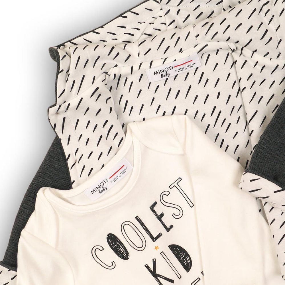 Minoti Kojenecký set, kabátek, tepláky a body, Minoti, CLOUD 4, černá - 68 - obrázek 4