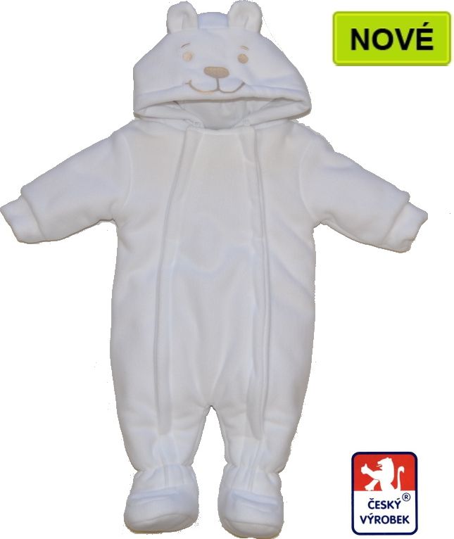 Zimní kojenecká kombinéza, BEAR, bílá, Dětský svět vel.68 - obrázek 1