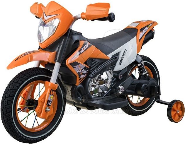 Ramiz elektrická motorka Cross s nafukovacími koly - oranžová - obrázek 14