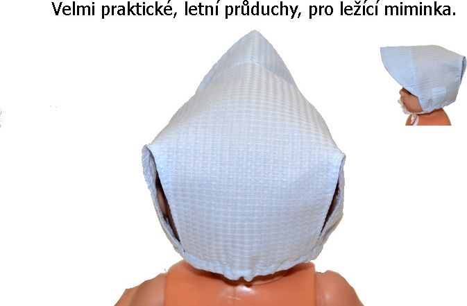 Kojenecká letní bavlněná čepička, Dětský svět, bílá karkulka vel.2 - obrázek 2