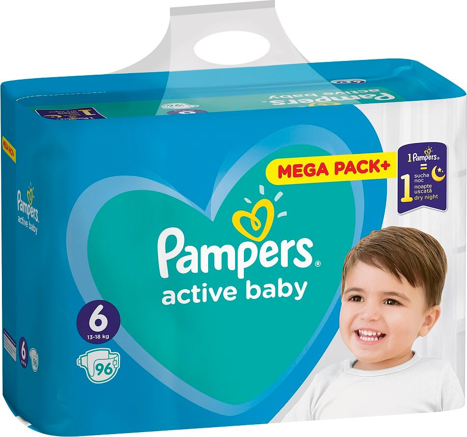 PAMPERS Active Baby 6 (13-18kg) 96ks MEGA PACK – jednorázové pleny - obrázek 2