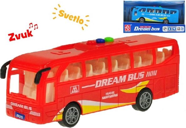 Autobus na setrvačník 16 cm - modrá - obrázek 1