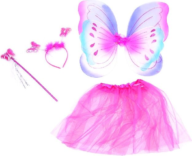 Kostým motýlí víla s křídly - světle růžová - obrázek 1