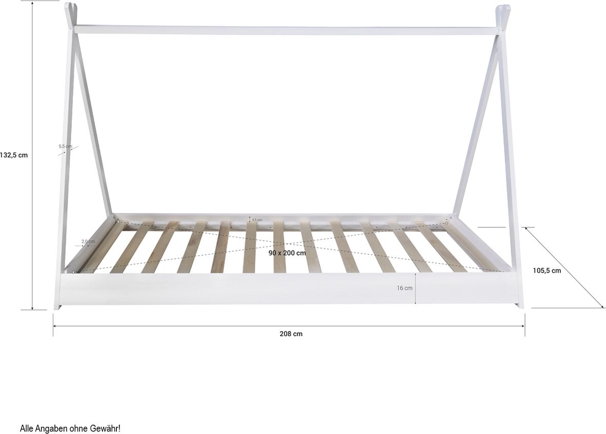 Dětská postel Ourbaby Teepee bílá 200x90 cm - obrázek 6