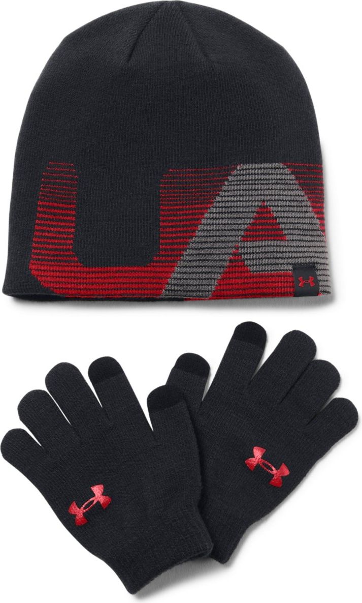 Under Armour Boys Beanie/Glove Combo černá 56-60 - obrázek 1