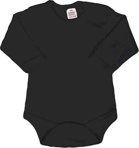NEW BABY | Classic | Body dlouhý rukáv New Baby - černé | Černá | 56 (0-3m) - obrázek 1