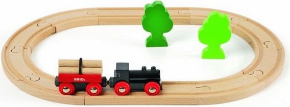 Brio Malá vláčkodráha s vláčkem a vagónkem s kládami - obrázek 1