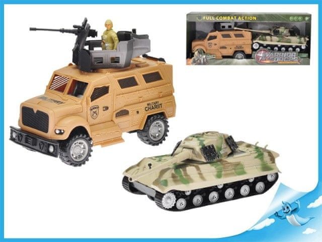 Mikro Trading Auto vojenské 25cm + tank 22cm na setrvačník - obrázek 1