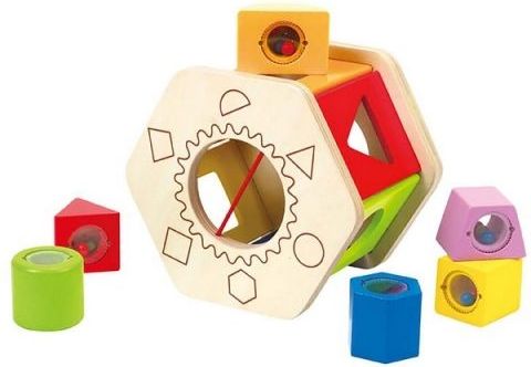 Hape Dřevěná krabička na vkládání geometrických tvarů - obrázek 1
