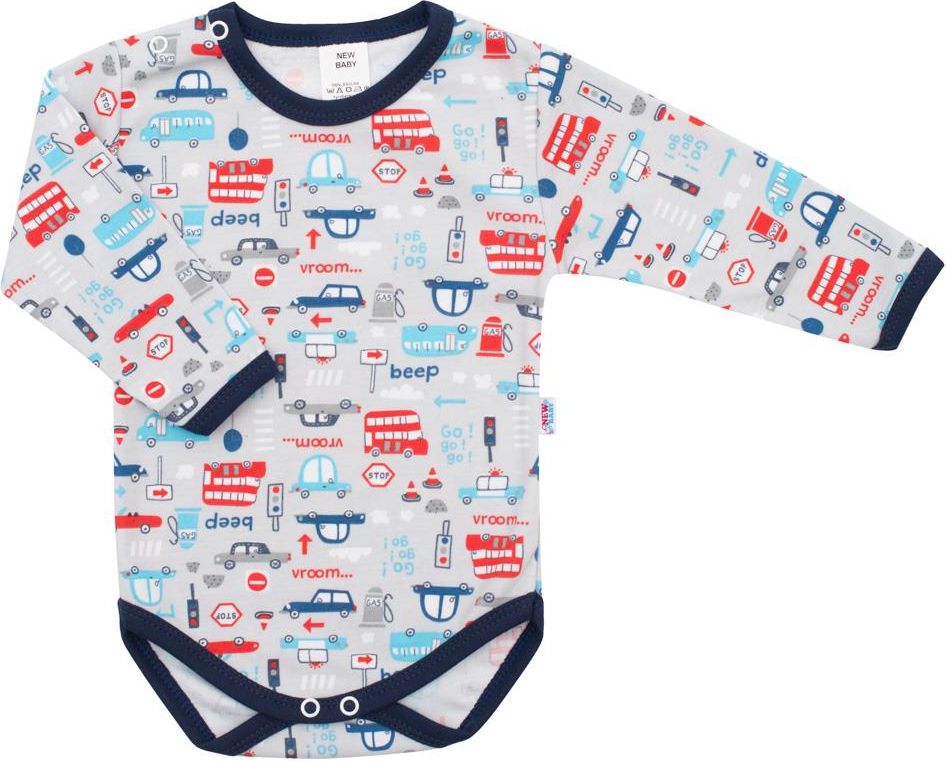 NEW BABY Kojenecké body s dlohým rukávem New Baby For Boys Modrá 86 (12-18m) - obrázek 1