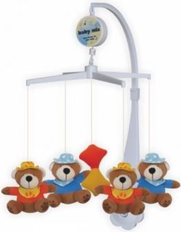 Kolotoč nad postýlku Baby Mix medvídci s čepicí, Multicolor - obrázek 1