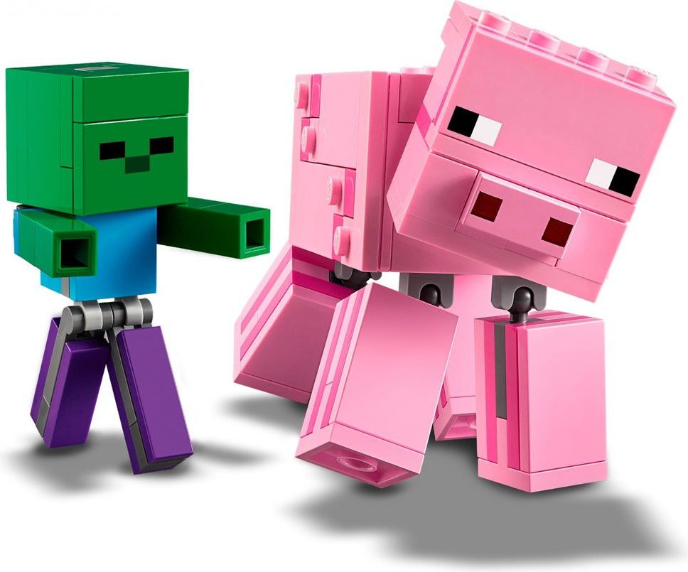 LEGO Minecraft 21157 Velká figurka: Prase s malou zombie - obrázek 1