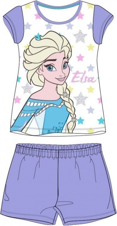 E plus M - Letní dívčí pyžamo s krátkým rukávem Ledové království FROZEN / Elsa - fialové - vel. 104 - obrázek 1