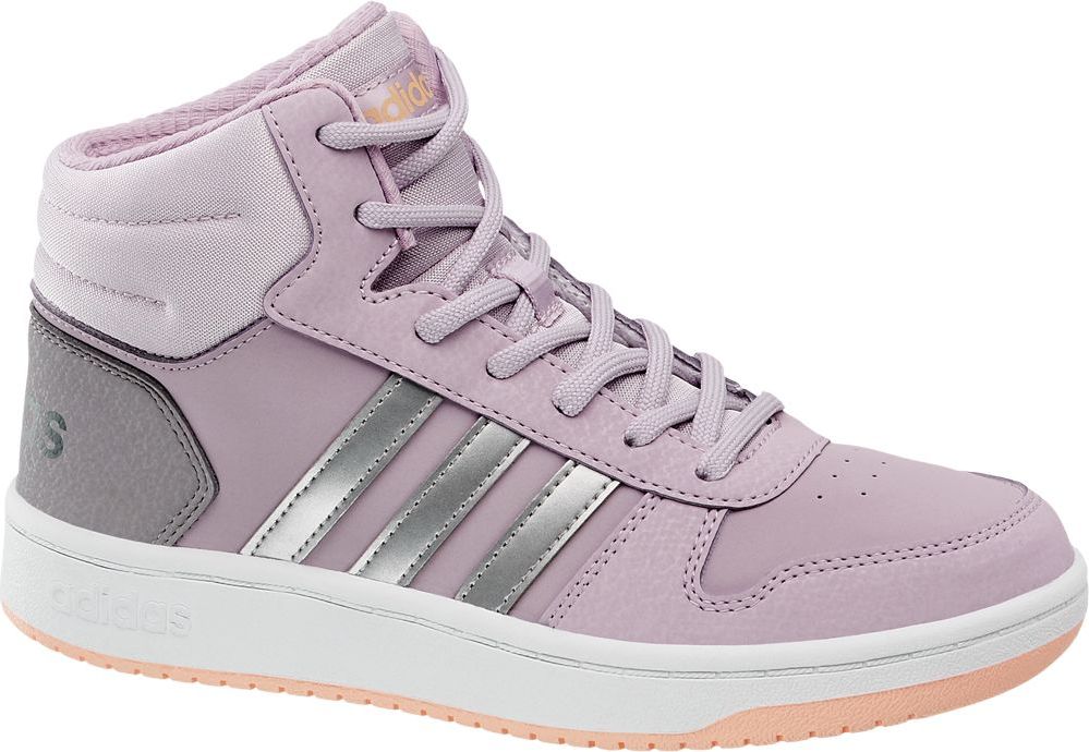 Deichmann - adidas Světle fialové kotníkové tenisky Adidas Hoops Mid 2.0 K 32 světle fialová - obrázek 1