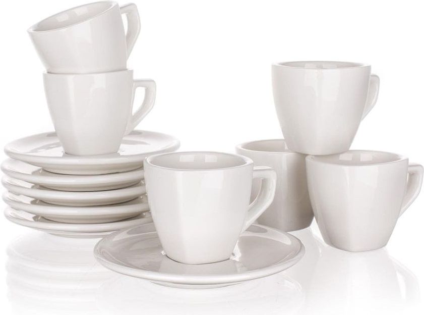Banquet Šálek s podšálkem square Alba 60ml 6ks - obrázek 1