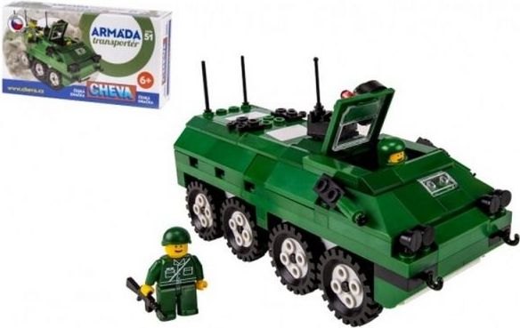 Chemoplast Stavebnice Cheva 51 Military Obrněný transportér plast 253ks v krabici 35x19x9cm - obrázek 1
