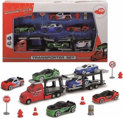 Dickie Autotransportér + 6 autíček, příslušenství - obrázek 1