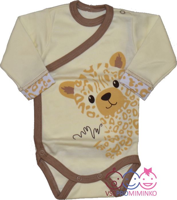 Dětské bavlněné body, Jungle, béžové Tiger vel.62 - obrázek 1