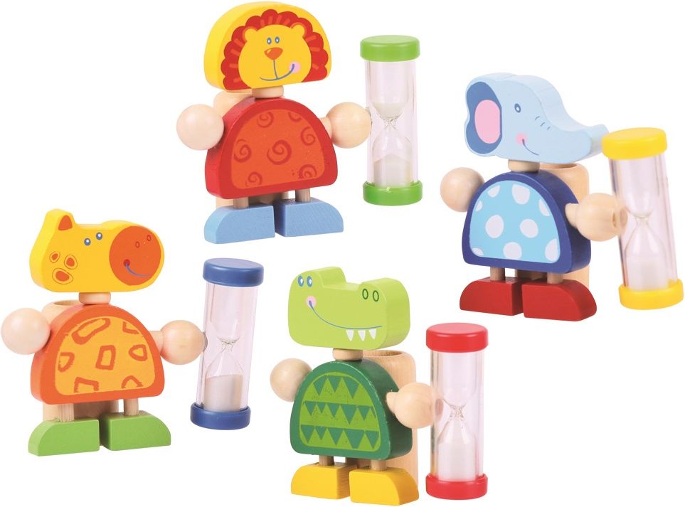 Bigjigs Toys Stojánek na kartáček s přesýpacíma hodinama Safari 1ks - obrázek 2