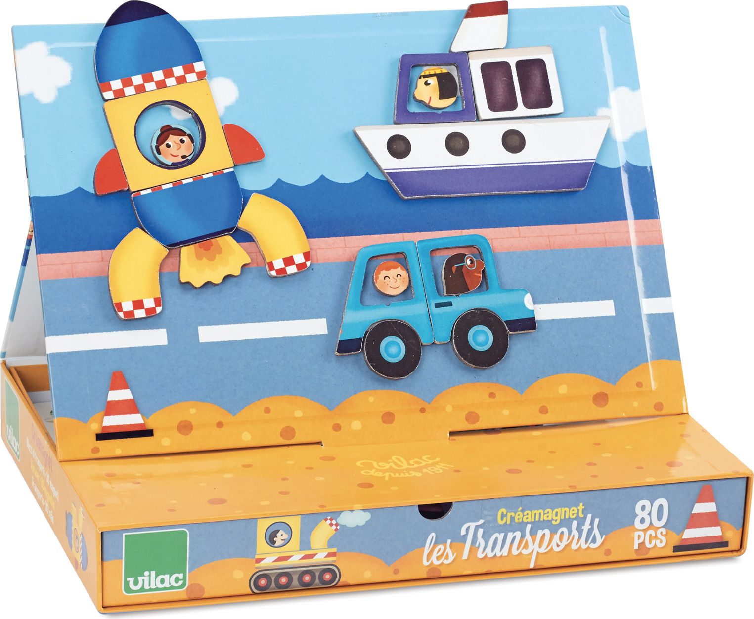 Vilac Keativní hra s magnety Doprava - obrázek 3