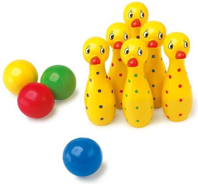 Small Foot Dřevěná hra kuželky kachničky - obrázek 1
