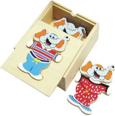 HJ Toys Oblékací puzzle šatní skříň slon - obrázek 1