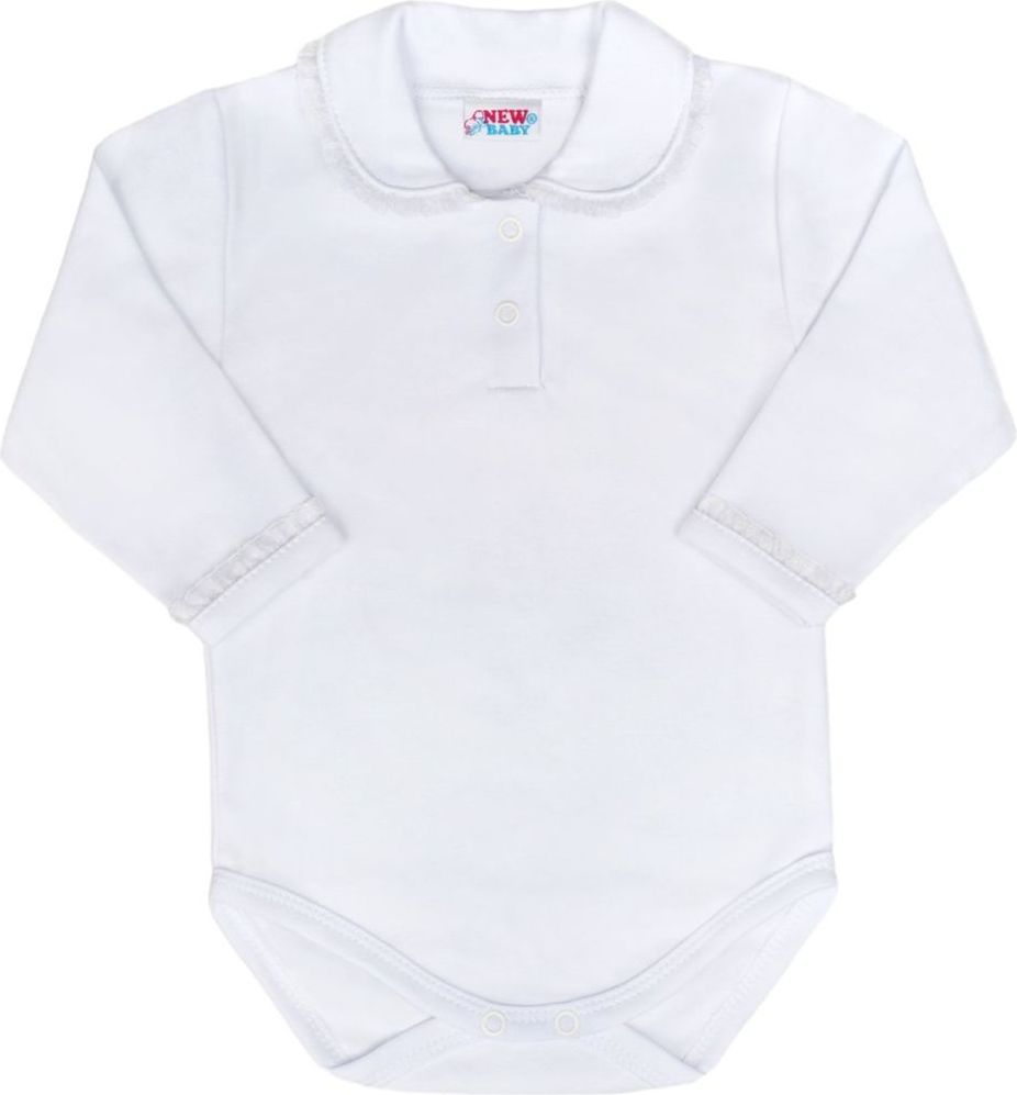 NEW BABY Luxusní bavlněné kojenecké body New Baby Princess bílé - Luxusní bavlněné kojenecké body New Baby Princess bílé - obrázek 1