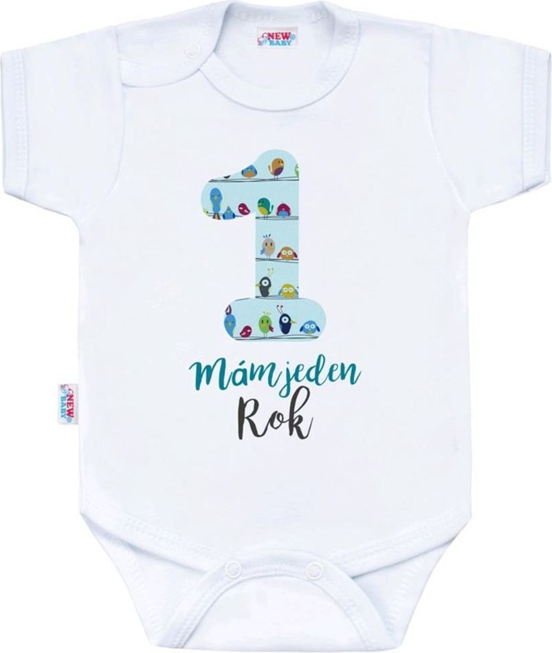 NEW BABY Body s potiskem New Baby Mám jeden Rok - 86 (12-18m) - obrázek 1