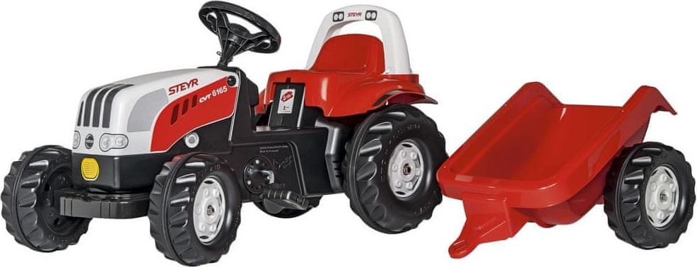 Rolly Toys Šlapací traktor Rolly Kid Steyr s vlečkou-červený - obrázek 1