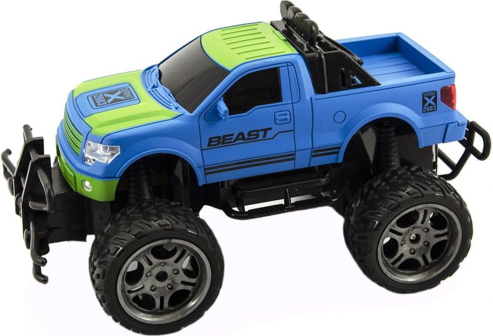 Teddies Auto RC terénní plast 30cm velká kola na dálkové ovládání modré - obrázek 1