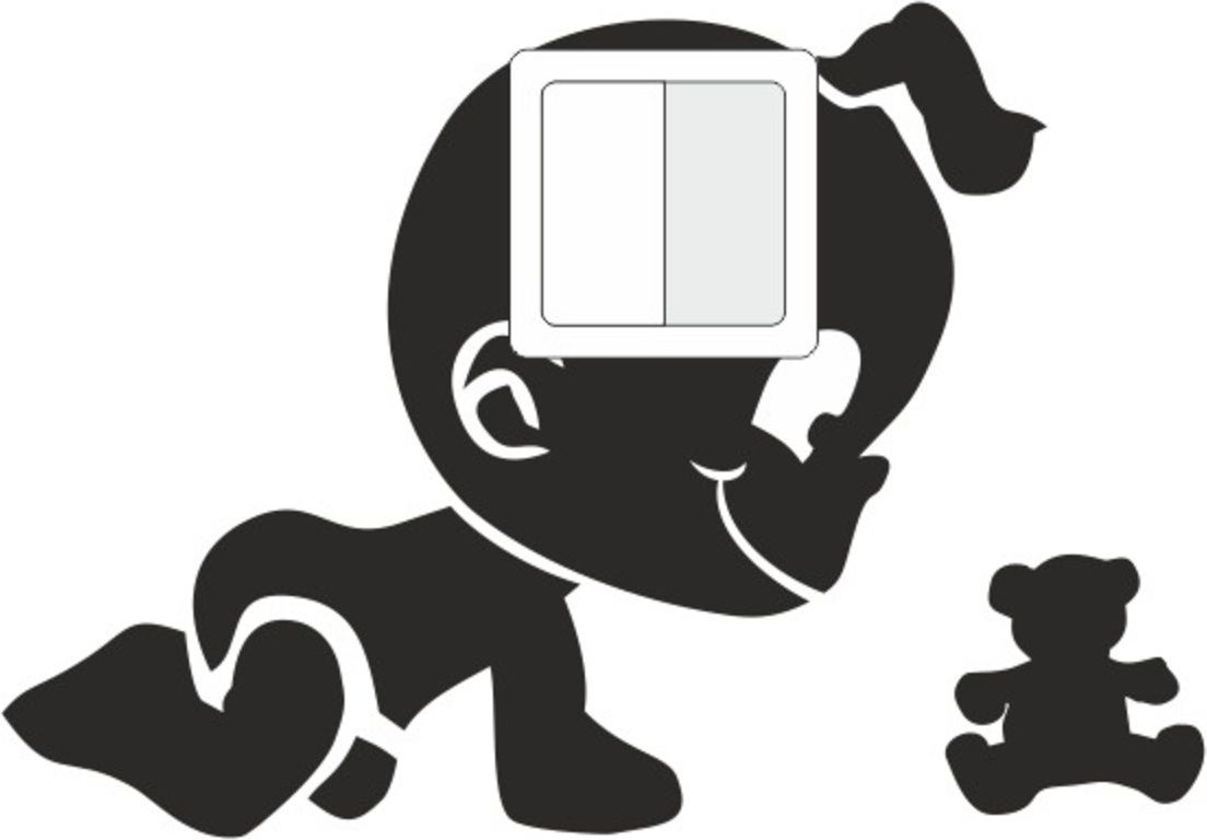 Samolepicí textilní ochrana vypínače - miminko světle žlutá - obrázek 2