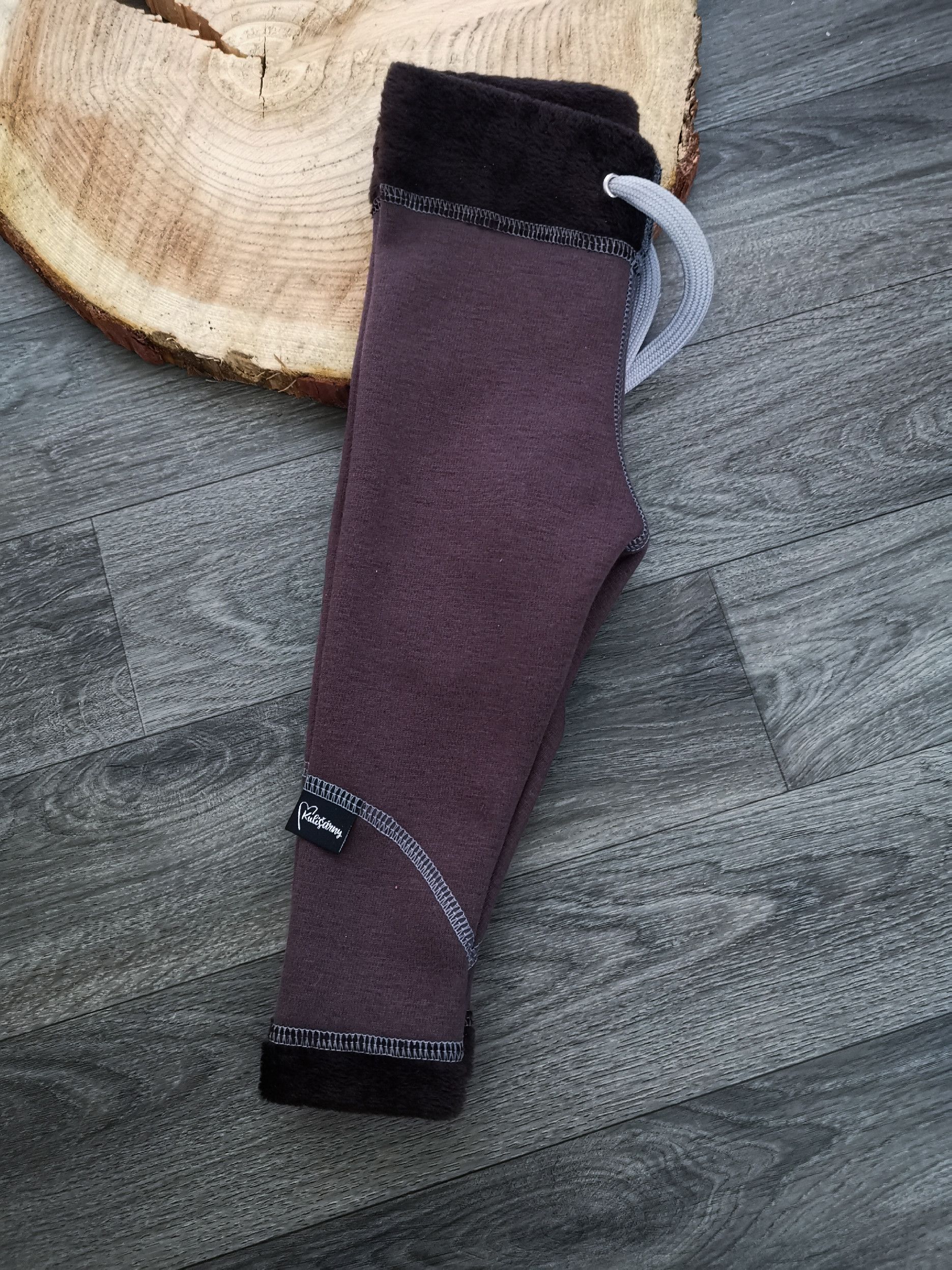 Kulišárny (handmade) Zateplené legíny ,,Brown,, VELIKOST: 98-104 - obrázek 1