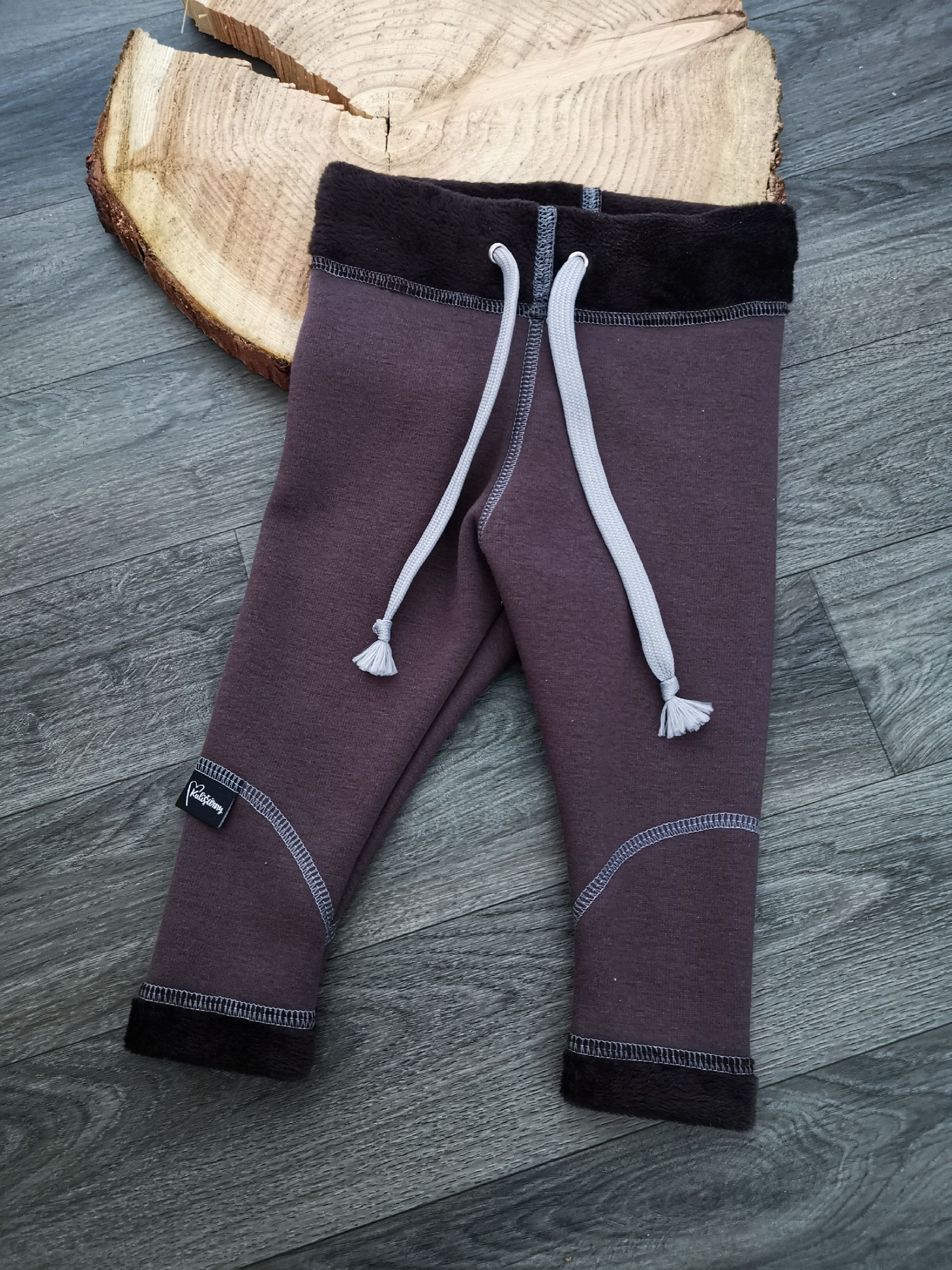 Kulišárny (handmade) Zateplené legíny ,,Brown,, VELIKOST: 98-104 - obrázek 2