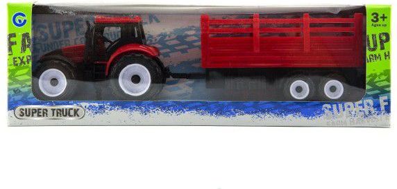Traktor s přívěsem plast 28cm - obrázek 3
