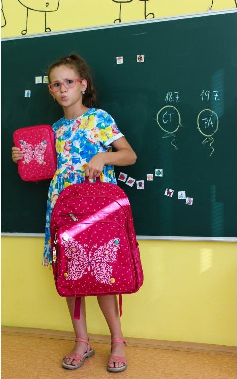 Dívčí sada školní batoh+pouzdro Busquets Fuchsia Butterfly - obrázek 5