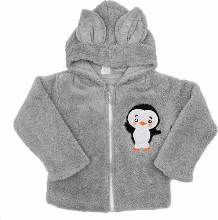 Zimní dětská mikina New Baby Penguin šedá, Šedá, 62 (3-6m) - obrázek 1