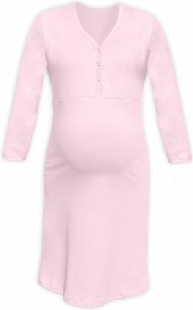 Těhotenská, kojící noční košile PAVLA 3/4 - sv. růžová - obrázek 1