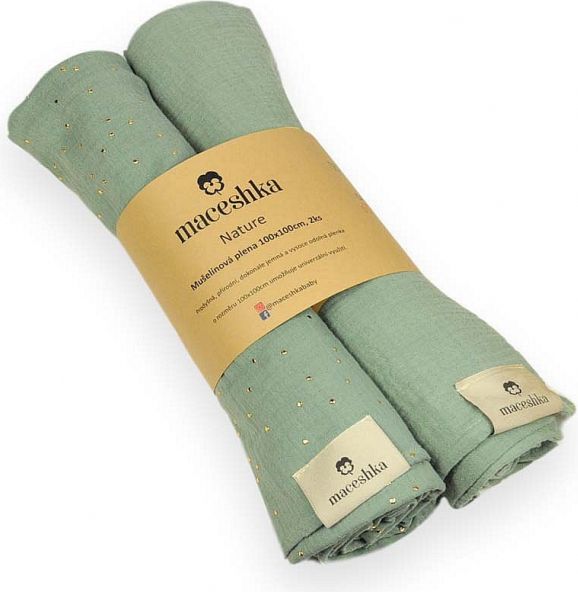 Maceshka Mušelínová plena Nature 2ks, khaki - obrázek 1