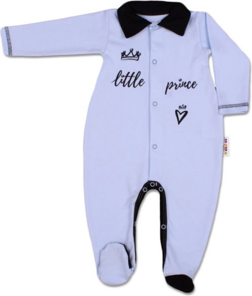 Baby Nellys Baby Nellys Bavlněný overálek Little Prince - modrý, vel. 68 68 (4-6m) - obrázek 1