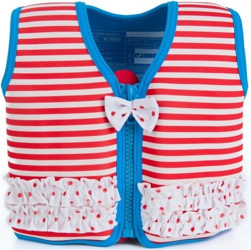 Dětská plavací vesta Konfidence Červený proužek velikosti 6-7let - obrázek 1